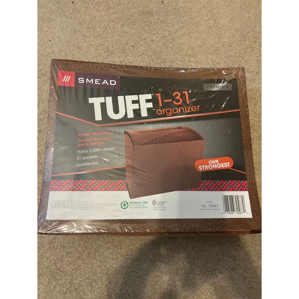 Smead TUFF 1-31 Organizer Brown File Folder Divider, Letter, New No.‎ 70467